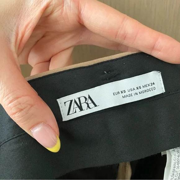 Zara pleated wide leg trouser pant tan - Picture 6 of 9